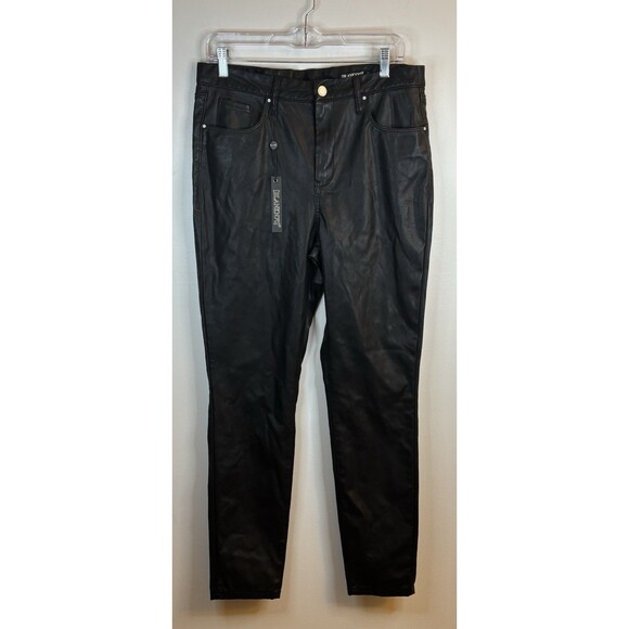 BLANK NYC Waverly Black Faux Leather Pants Women 31 High Rise Flare Pockets NEW - Picture 2 of 15